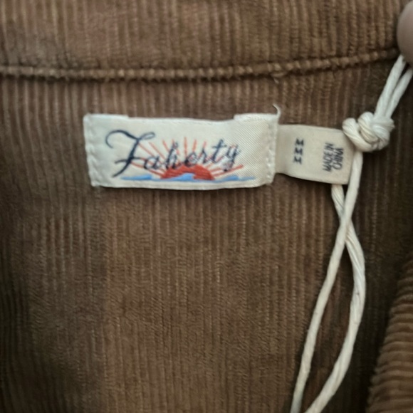 NWT Faherty snap closure stretch cord western shirt brown! - Picture 4 of 6
